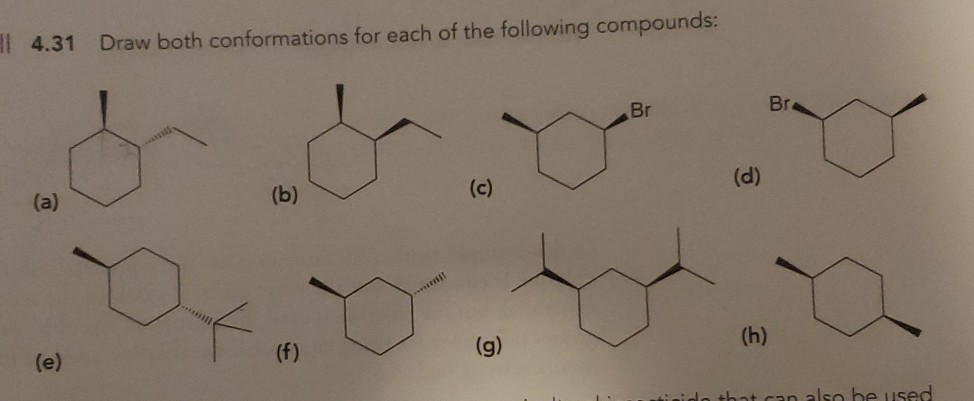 Comform Drawb Example Solved Draw both conformations for each of the following | Chegg.com