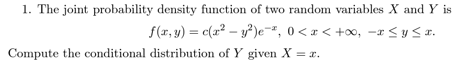 Solved 1. The joint probability density function of two | Chegg.com