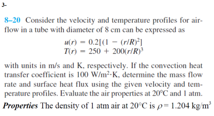 Solved 3- 8-20 Consider the velocity and temperature | Chegg.com