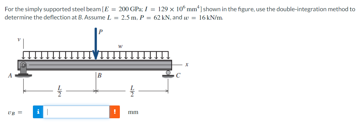 Solved For the simply supported steel beam | Chegg.com