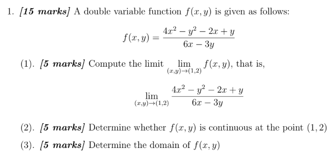 Solved 1. (15 marks] A double variable function f(x,y) is | Chegg.com