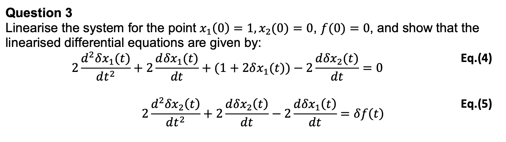 Solved Figure 1: Nonlinear mass-spring-damper system The | Chegg.com