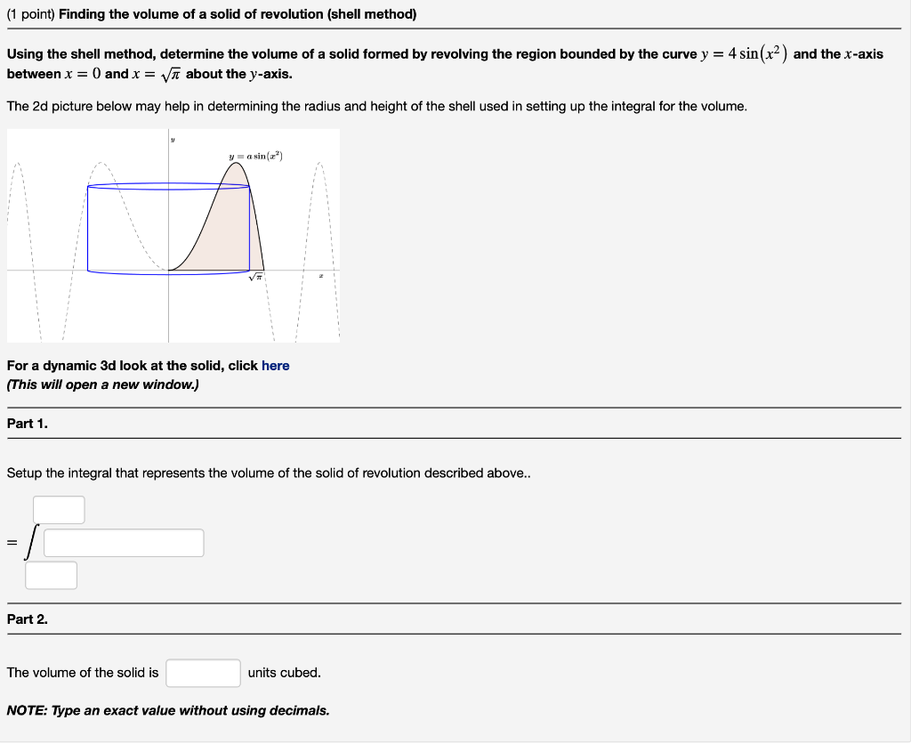 Solved Using The Washer Method, Determine The Volume Of A | Chegg.com