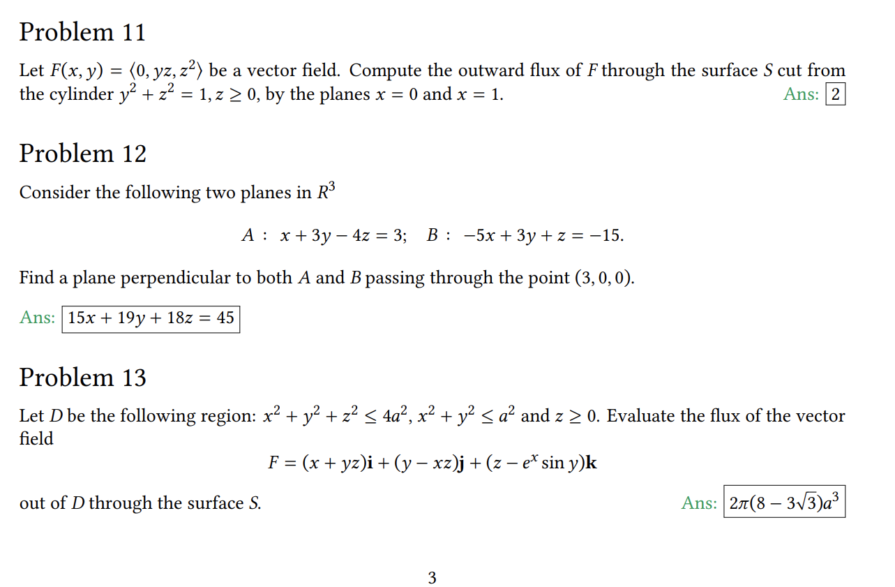 Solved Problem 11 Let F(x,y)= 0,yz,z2 Be A Vector Field. | Chegg.com