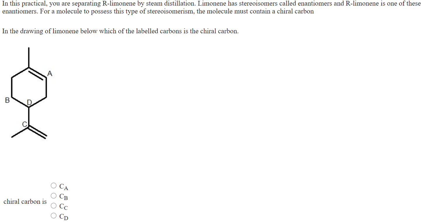 Solved In This Practical, You Are Separating R-limonene By | Chegg.com