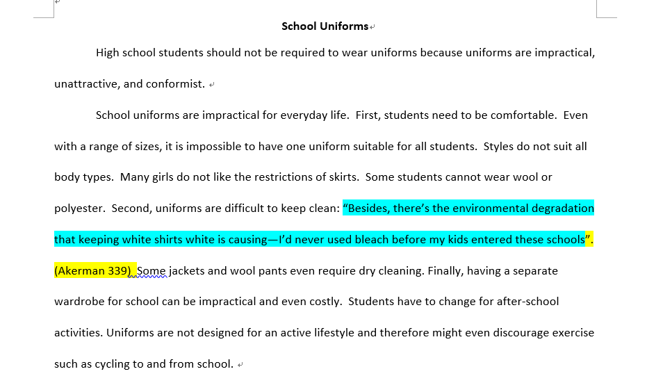 should high school students wear uniforms essay