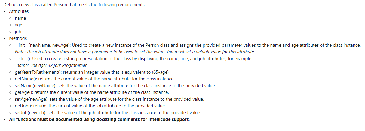 Solved Define a new class called Person that meets the | Chegg.com