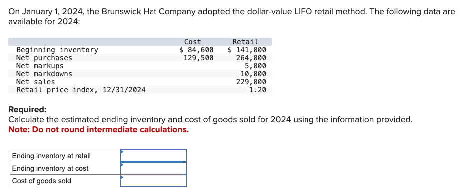 Solved On January 1 2024 The Brunswick Hat Company Adopted Chegg Com   PhpIA8KYc