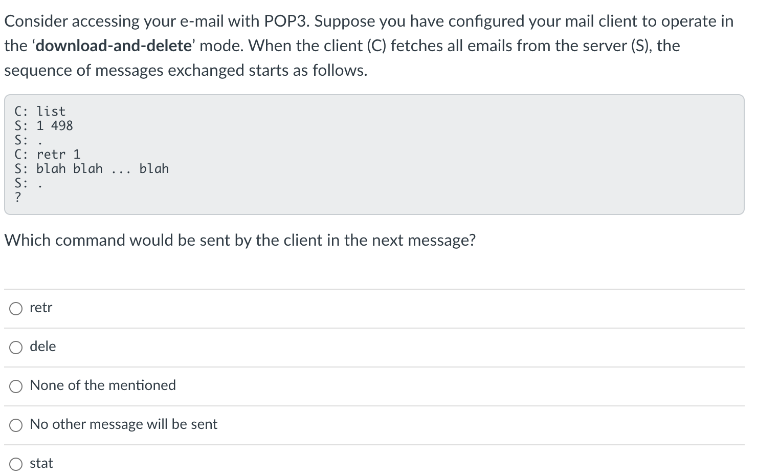 Solved accessing your e-mail with POP3. you | Chegg.com