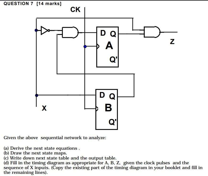 Solved Given the above sequential network to analyze: (a) | Chegg.com