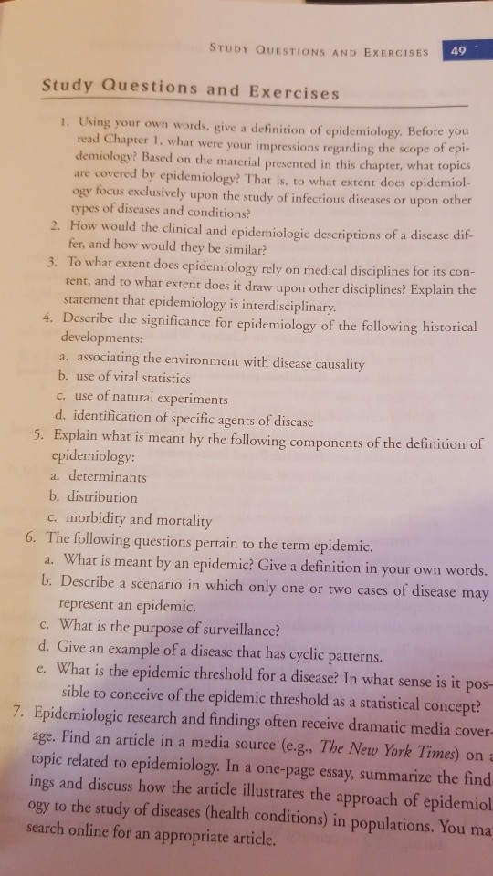 Solved 49 STUDY QUESTIONS AND EXERCISES Study Questions and