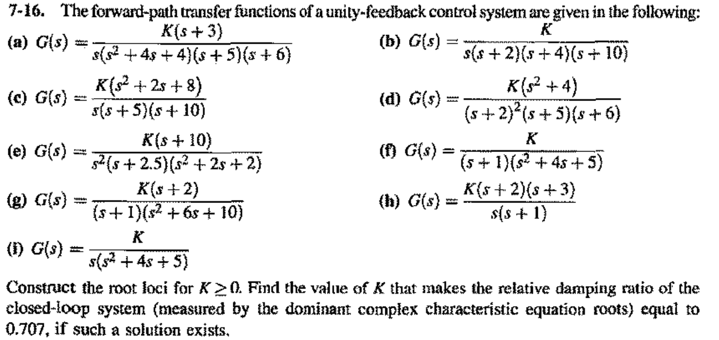 Solved 7-16. The Forward-path Transfer Functions Of A | Chegg.com