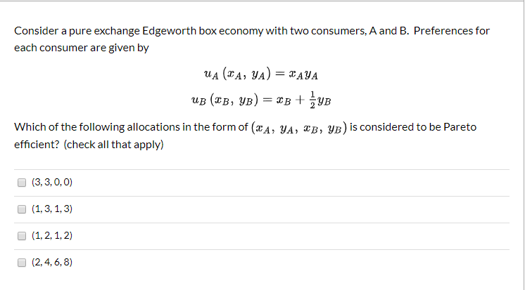 Solved Consider A Pure Exchange Edgeworth Box Economy With | Chegg.com