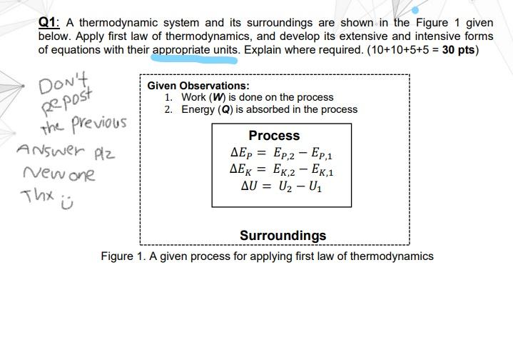 Solved Q1: A thermodynamic system and its surroundings are | Chegg.com