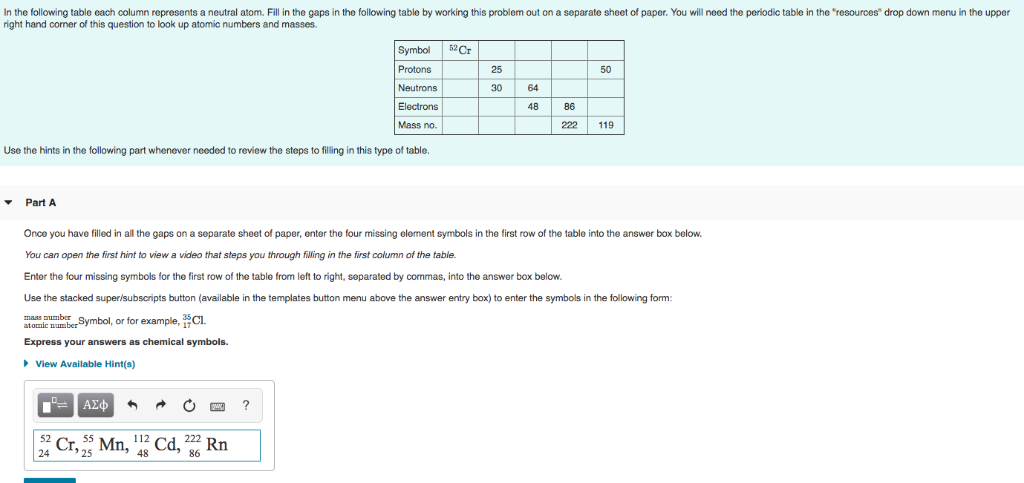 Solved In the following table each column represents a | Chegg.com