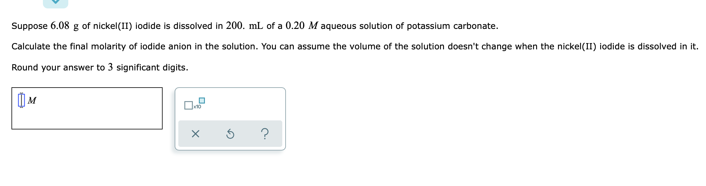 Solved Suppose 6.08 g of nickel(II) iodide is dissolved in