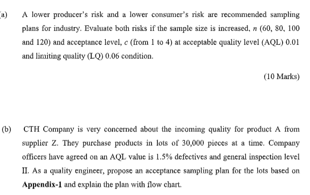 Solved a) A lower producer's risk and a lower consumer's | Chegg.com