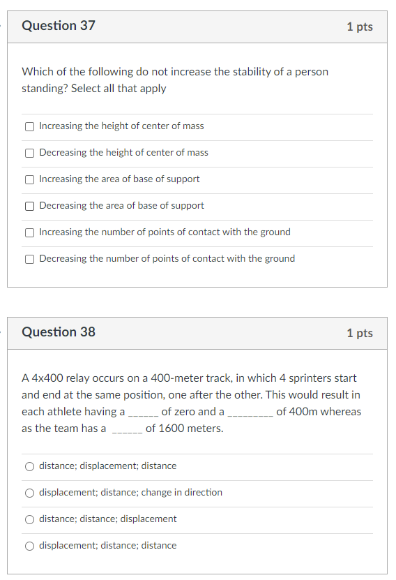 Solved Question 37 1 pts Which of the following do not | Chegg.com