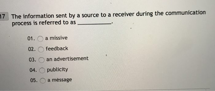 Solved information sent by a source to a receiver during the | Chegg.com