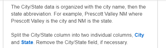 Solved The City/State data is organized with the city | Chegg.com