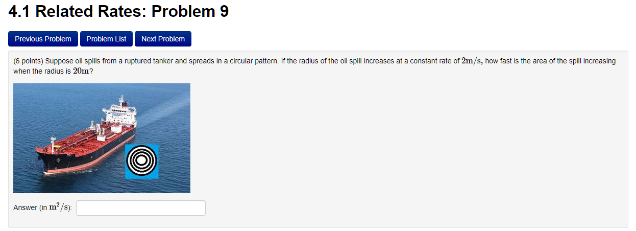 Solved 4.1 Related Rates: Problem 9 Previous Problem Problem | Chegg.com