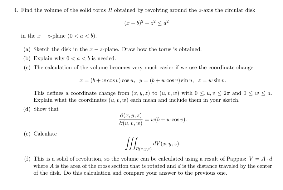 Solved Find the volume of the solid torus R obtained by | Chegg.com