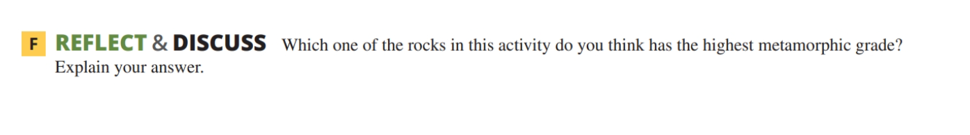 Solved E Analyze the metamorphic rock sample in Fig. A7.3.4. | Chegg.com