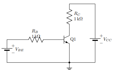 Solved Use DC sweep to sweep VBE which is vi from 0 to 5V | Chegg.com