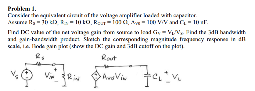 Solved Problem 1. Consider the equivalent circuit of the | Chegg.com