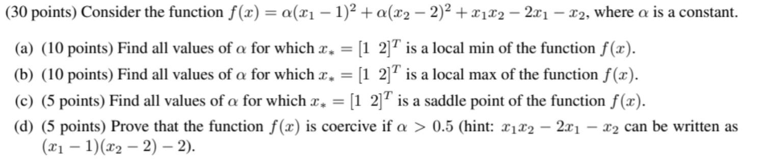 (30 points) Consider the function | Chegg.com