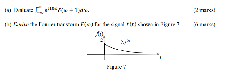 Solved (a) Evaluate , ej10w 8(W + 1)dw. (2 marks) (6 marks) | Chegg.com