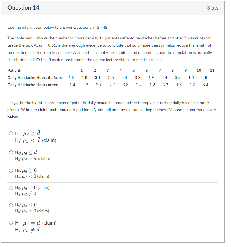 Solved Use the information below to answer Questions \#43 - | Chegg.com
