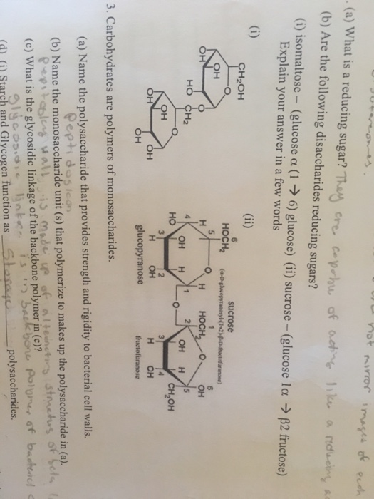 Solved What Is A Reducing Sugar? (b) Are The Following Disc | Chegg.com
