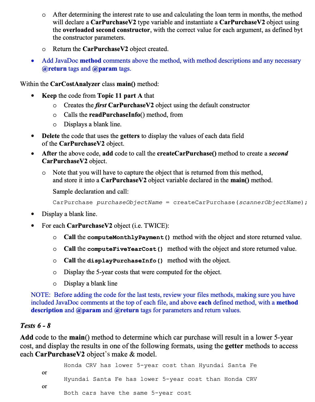 Hello, this java assignment is in 2 parts so I'm just | Chegg.com