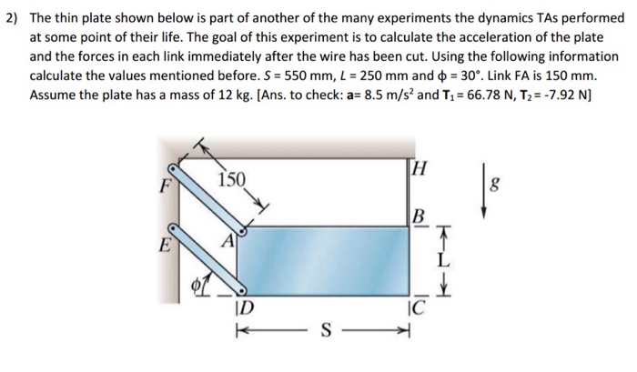 Solved 2) The thin plate shown below is part of another of | Chegg.com