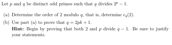 Solved Let P And Q Be Distinct Odd Primes Such That Q