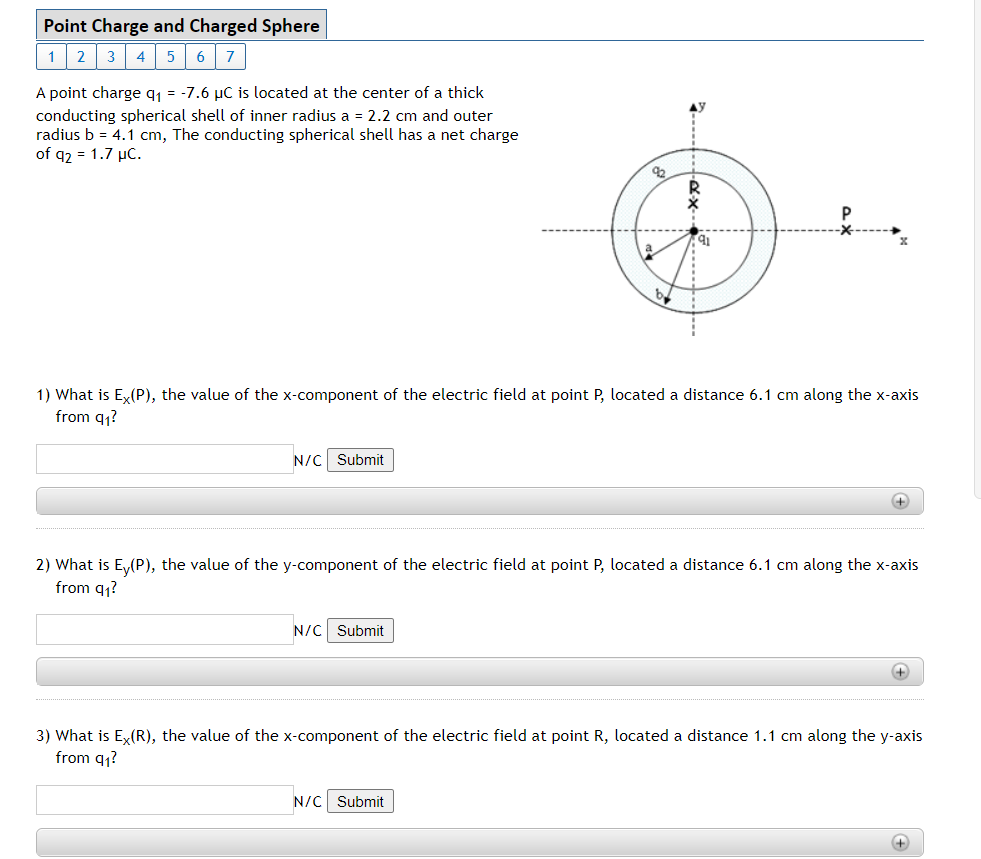 Solved Point Charge And Charged Sphere 1 4 5 6 7 A Point Chegg Com