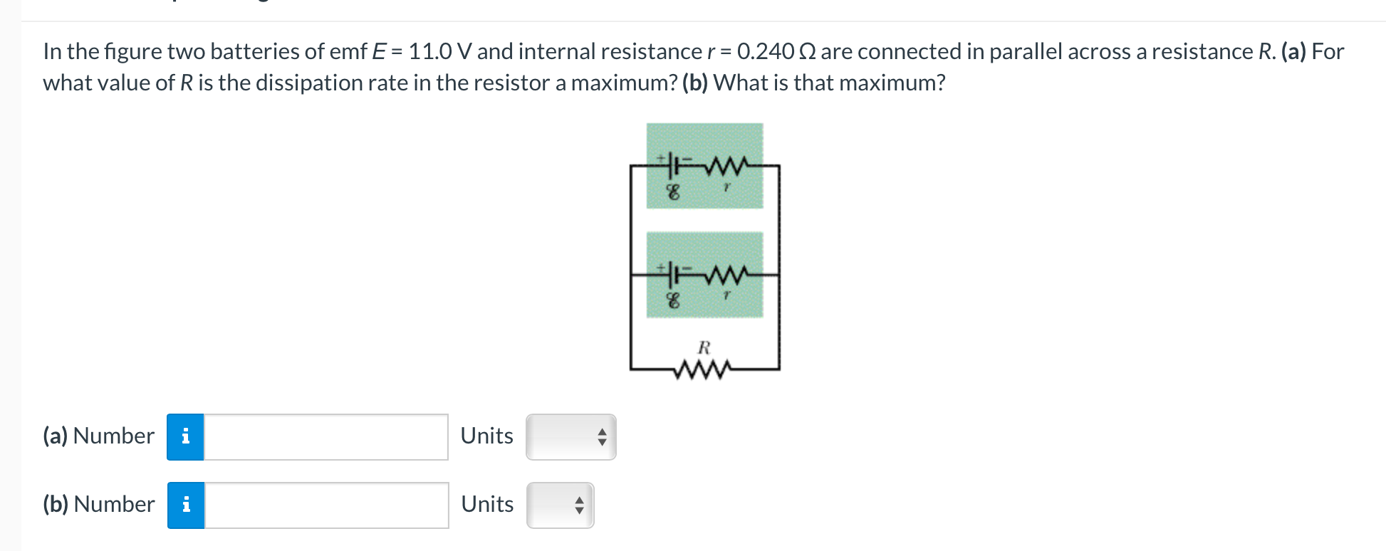 Solved In The Figure Two Batteries Of Emf E=11.0 V And | Chegg.com