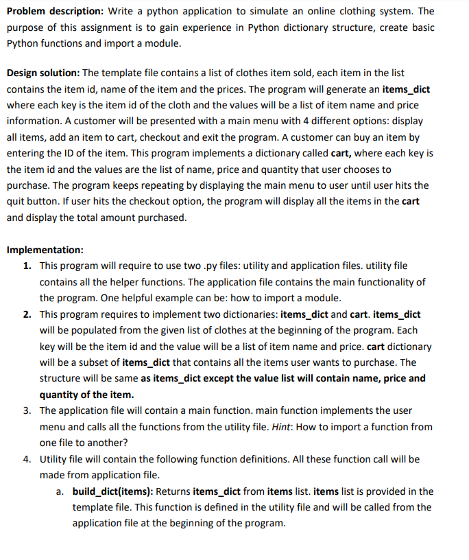 Solved Problem description: Write a python application to | Chegg.com