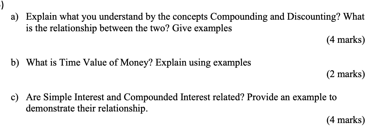 Solved -) a) Explain what you understand by the concepts | Chegg.com
