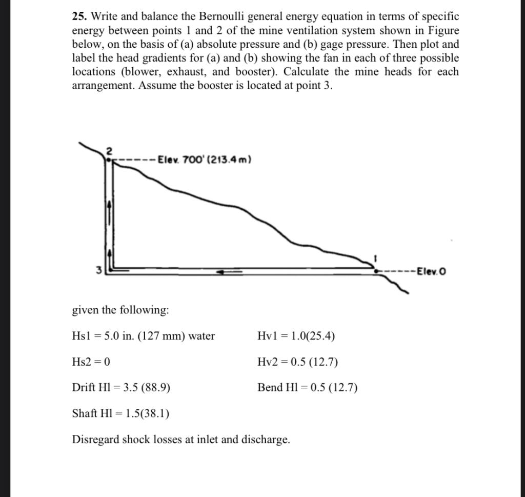 Solved 25. Write and balance the Bernoulli general energy