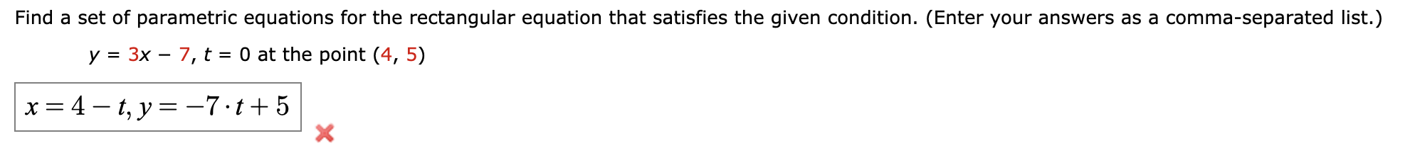 Solved Find a set of parametric equations for the | Chegg.com