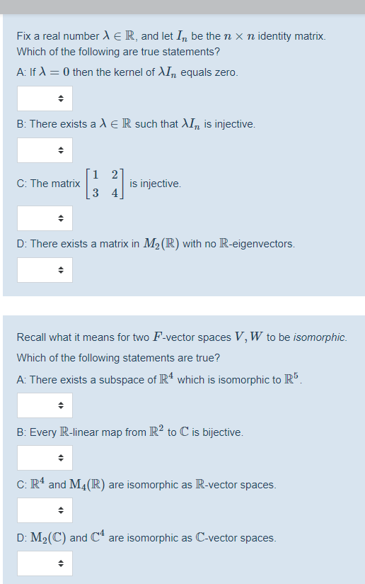 Solved Fix a real number ER, and let In be the n x n | Chegg.com