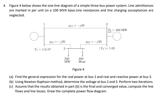 Solved 4. Figure 4 below shows the one-line diagram of a | Chegg.com