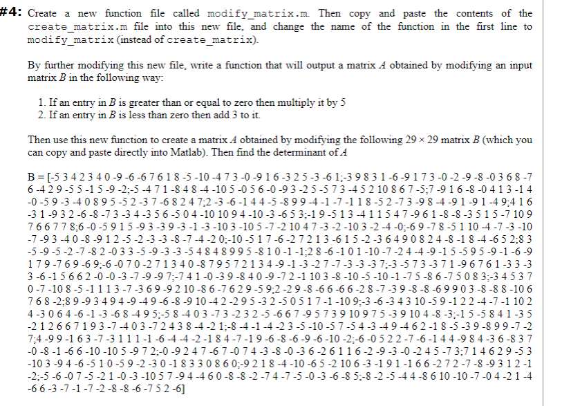 Solved #4: Create a new function file called | Chegg.com