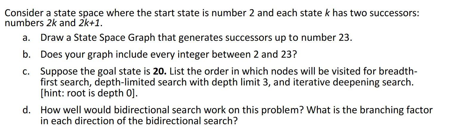 Solved Consider a state space where the start state is | Chegg.com