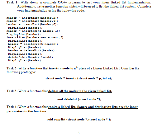 Solved Task 1: Write down a complete CCH program to test | Chegg.com