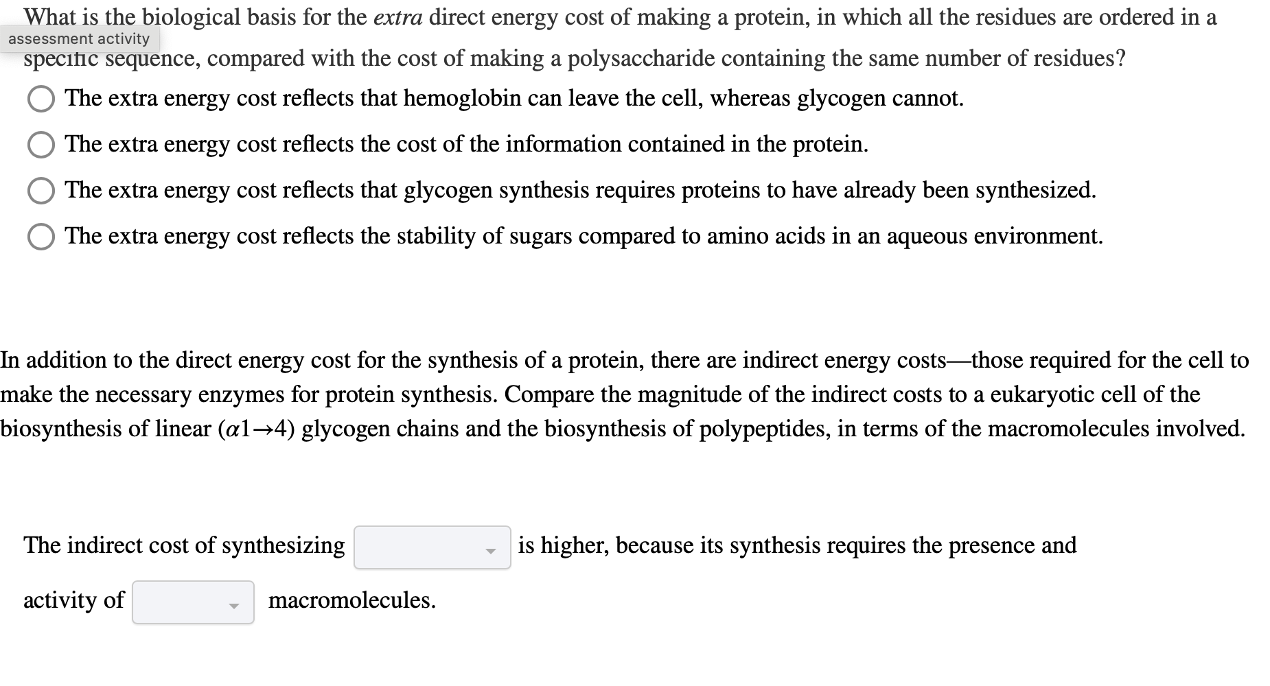 Solved What is the minimum energy cost, in terms of ATP