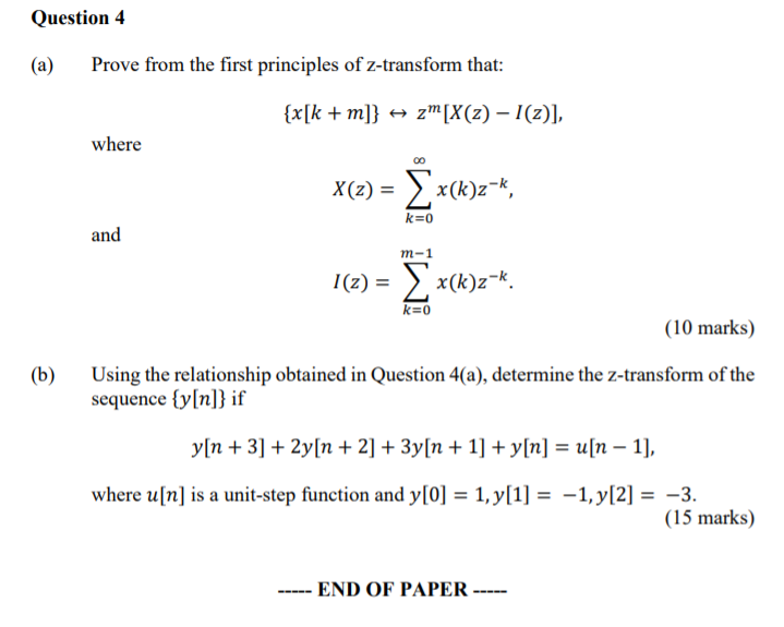 Solved Question 4 (a) Prove from the first principles of | Chegg.com