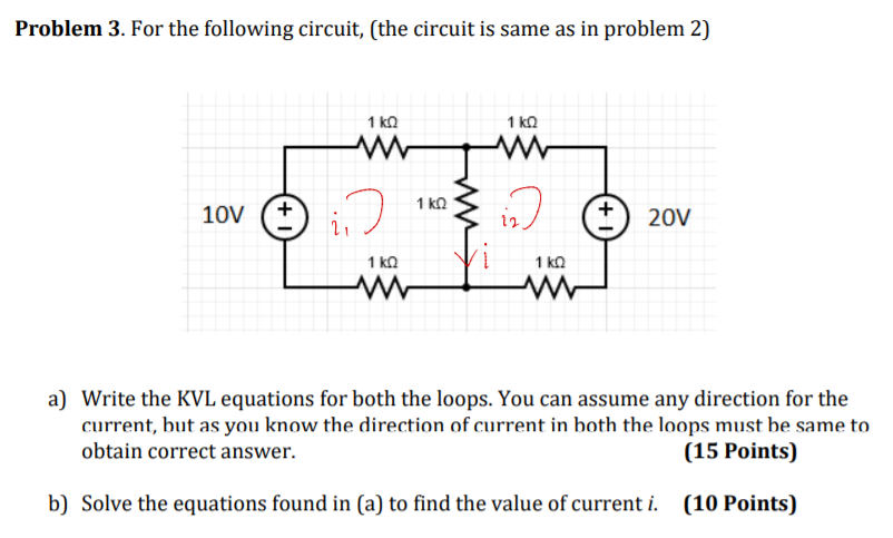 Solved Problem 3. For the following circuit, (the circuit is | Chegg.com